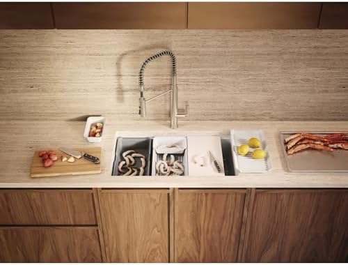 KOHLER Billings™ 32-1/2" Undermount Kitchen Sink, Single-Bowl, Workstation with Kitchen Sink Accessories, Neoroc, K-33710-PC-CM6, Matte White - Image 3