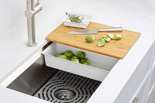 KOHLER 80086-1PC-NA Task™ 27" Top-/Undermount Workstation Stainless Steel Kitchen Sink, Includes Accessories, 1 Faucet Hole, Single Bowl Kitchen Sinks - Image 3