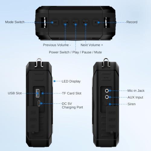 20W Portable Voice Amplifier for Teachers, Wireless Mic, PA Speaker M802 - Image 4