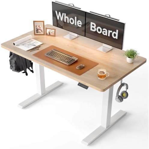 CubiCubi 48 x 24 Large One-Piece Electric Adjustable Standing Desk, Maple by CubiCubi