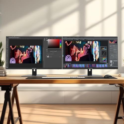Kado 2-Pack Dual 27" Flat Screen 1920x1080 75Hz FHD Computer Monitor - Image 3