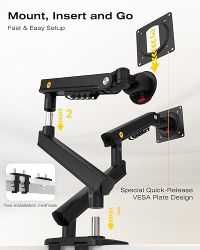 NB SmooVex™ Computer Monitor Mount, Monitor Stand fits up to 32 Inch, Mechanical Spring Monitor Arm, VESA 75/100 mm, Model-A5C - Image 4