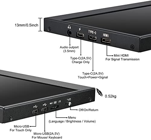 wisecoco 14'' 4K UHD IPS 3840x1100 Stretched Bar Touch Screen Display Monitor for Laptop Computer PC Speed Temperature Windows Aida64 CPU GPU HDMI Secondary Monitor for Music Media Timeline Editing - Image 6