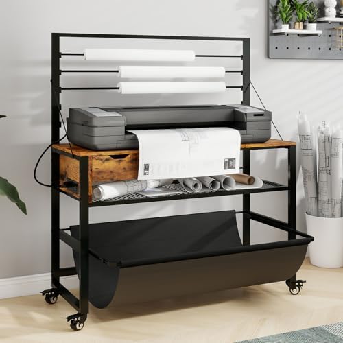 Natwind Wide Format Printer Stand, Plotter Workbench Table,Retro by Natwind