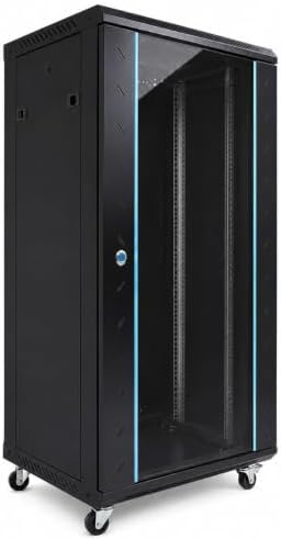 18U Lockable Rolling Network Server Cabinet, 19-Inch mounting Rails by SPTZQURY