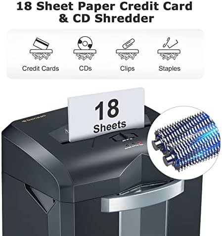 Bonsaii 18-Sheet Cross-Cut 60-Min Run Heavy Duty Paper Shredder - Image 2