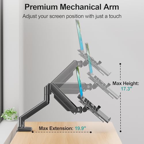 MOUNT PRO Laptop Arm Mount for Desk, Fits Max 17" Notebook and 32" Monitors - Image 5