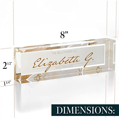 Desk Name Plate Personalized, Custom Name Plates 2½/x8 Inches, Thick Crystal-Clear Acrylic, Gift Box, Office Desk Decor. USA Made by ACRYLUXE (Monique) - Image 6
