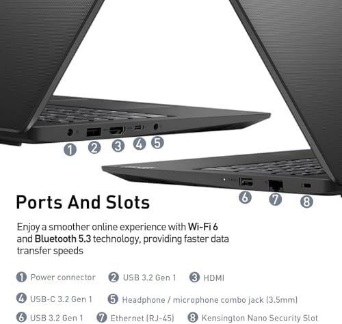Lenovo V15 Gen 4 Business Laptop 15.6” FHD Anti-Glare, 16GB LPDDR5 RAM, 1TB Storage, AMD Ryzen 3 7320U 4-core CPU, W11 Pro, Ethernet RJ-45, Webcam w/Shutter, Security Chip Firmware TPM 2.0, Black - Image 6