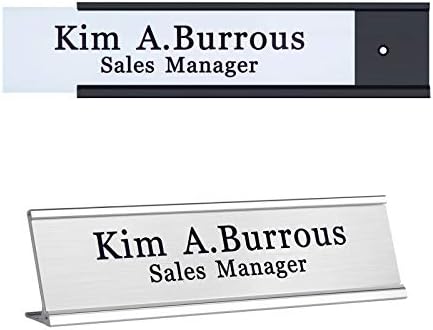 Custom Aluminum Name Plates With Wall or Desk Holder 2"x8" by NEMOCI