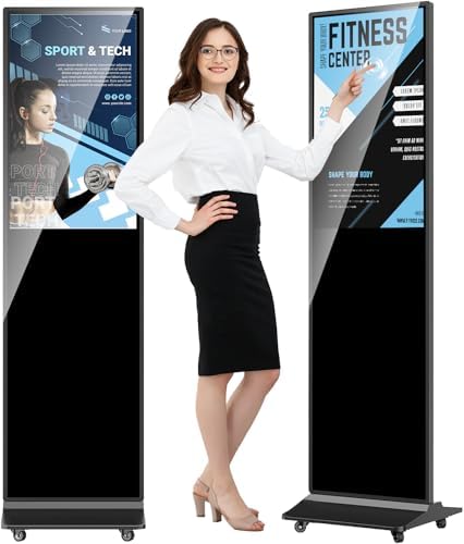 32 inch Indoor Digital Signage Touchscreen IPS Floor Standing Digital Kiosks Interactive Displays with WiFi HDMI/USB Input Auto AD Player, Android OS Black by Homepage