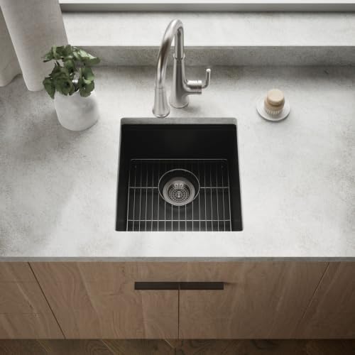 KOHLER Billings 18" Undermount Bar Sink, Single Bowl, Neoroc Composite, Matte Finish, Compact Prep Sink for Wet Bar or Kitchen Island, Matte Graphite, K-33711-CM7 - Image 2