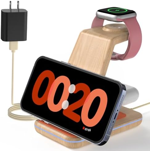 Wireless Charging Station for Apple Products: 3 in 1 Apple Wireless Charger for iPhone 16/15/14/13/12/11/SE/X Pro Max - Apple Watch Ultra/10/9/8/SE/7/6/5/4/3 - AirPods 2/3/4 Pro by JoyGeek