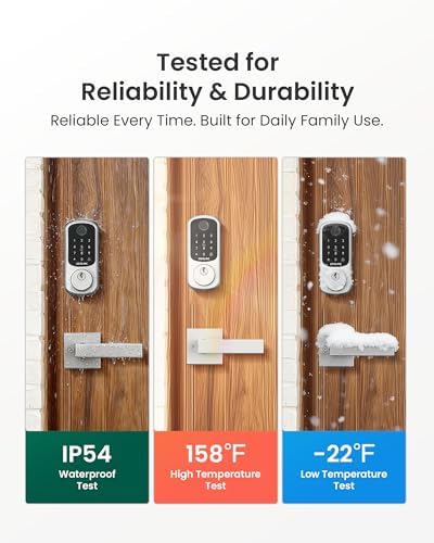 DESLOC B200 Fingerprint Smart Lock with 2 Lever Handles Set,Front Door Lock - Image 4