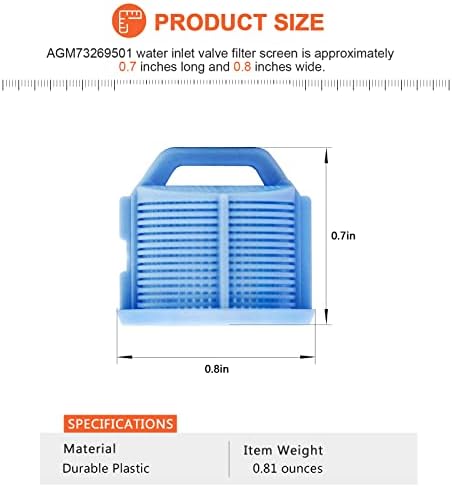 4 Pack AGM73269501 Washer Water Inlet Valve Filter Screen UPGRADE Fit for LG Kenmore Washer, Inlet Filter Screen Replace 1810261 AP5202486 PS3618281 EAP3618281 Washing Machine Filter by Beaquicy - Image 5