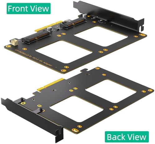 Dual U.2 SSD to PCIe 4.0 X8 Adapter, Support 2 x U.2 SSD or Soft Raid, Without PCI-e Splitter Function (PCIe Bifurcation Motherboard is Required) - Image 7
