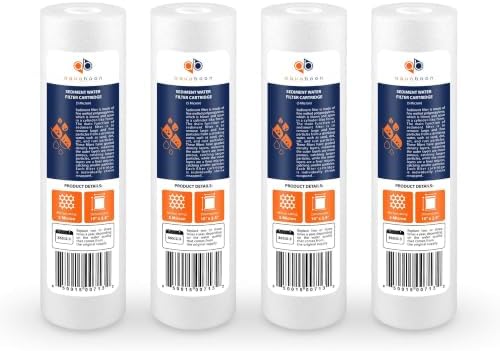 Aquaboon 5 Micron 10 x 2.5 Sediment Water Filter Replacement - 4 Pack by Aquaboon