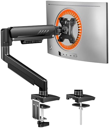 ErGear Single Monitor Arm, Fully Adjustable Monitor Mount for 13–34 Inch Screens, Fast Install Computer Monitor Stand with Tool-Free VESA Mount, Cable Management, Holds 19.8 lbs by ErGear