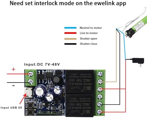 Ewelink WiFi Wireless Smart Relay Module USB 5v 2 Channel Momentary Toggle Latching 7V-48V Remote Switch Transmitter for Access Control, Garage Door,Home Automation, Compatible with Alexa Google Home - Image 6