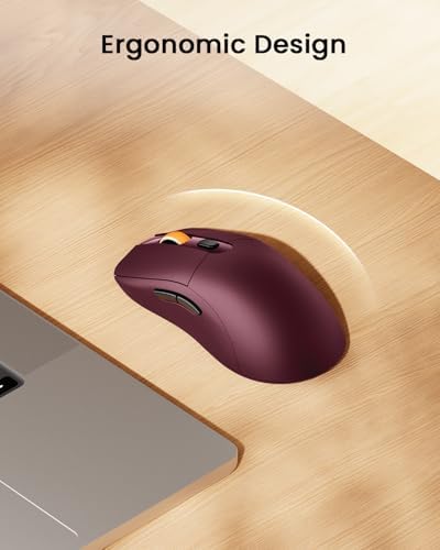 ProtoArc EM15 USB C Mouse, Tri-Mode Bluetooth Mice for Laptop, Wine Red - Image 6