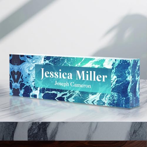 Personalized Acrylic Office Desk Name Plate with Name and Title Printing by nyareka