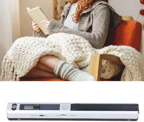Handheld Document Scanner, Portable for A4 Documents Photo Pictures Receipt 8.27 Inch HD 900DPI Color Mobile Handheld Scanner Wand for Home Travel Office (Silver) - Image 4