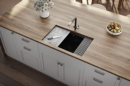 Ruvati 30-in Black Granite Undermount Workstation Kitchen Sink - RVG2310BK - Image 6