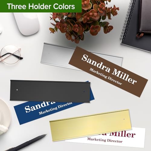 Office Name Plate for Desk, Desk Name Plate Personalized, Custom Door Name Plate for Doors, Wall, Office, Wall Holder, Laser Engraved, 2" x 8", 18 Color Options, Made in USA by My Sign Center. - Image 3