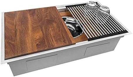 Ruvati 36-in 16Gauge Dual-Tier Undermount Workstation Kitchen Sink-RVH8277 by Unknown