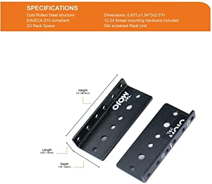 Tecmojo 2U Vertical Rack Rail Pair Kit DIY Rack Rails Kit, 12-24 Screws Included to Mount Equipment 2U-20U - Image 2