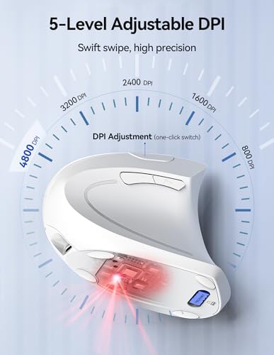 TECKNET Wireless Ergonomic Mouse, Rechargeable Wireless Vertical Mouse - Image 6