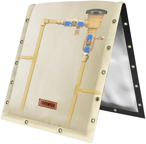 TOHONFOO 3-Way Open Backflow Preventer Pipe Cover Outside, 16"Wx20"H, Beige by TOHONFOO