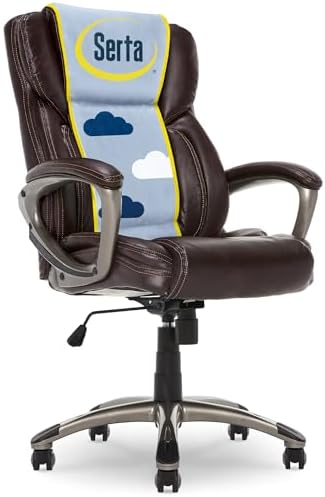 Serta Ergonomic Executive Office Chair with Lumbar Support, Leather Chair by Serta