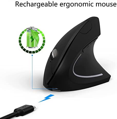 Ergonomic Mouse, High Precision Vertical Wireless Mouse, Rechargeable 2.4GHz Optical Vertical Mice, 3 Adjustable DPI 800/1200/1600 DPI, for Laptop, PC, Computer etc, Specially for Right-handers - Image 2