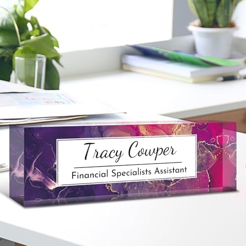 Desk Name Plate Personalized, Custom Name Plate for Desk, Acrylic Desktop Accessories, Office Gift & Decor for Women Men, Teacher Nurse Boss Employee Appreciation Gifts - Image 4
