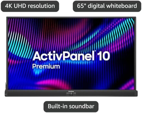 Promethean ActivPanel 10 Premium 65" High Specification Digital Whiteboard for Office or Classroom, 4K UHD, OS Flexible Device, Panel Included, 3 Year Onsite Support - Image 3