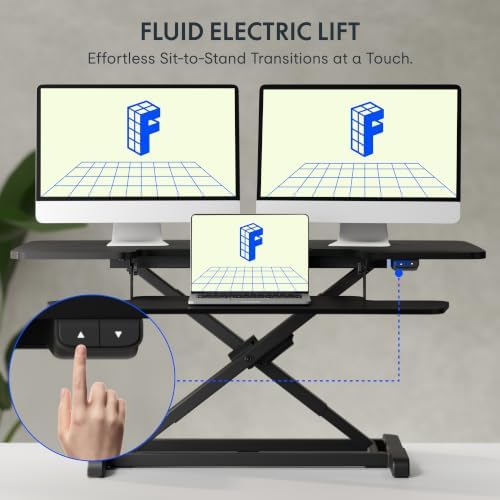 FLEXISPOT 42" Electric Standing Desk Converter, Black - Image 3