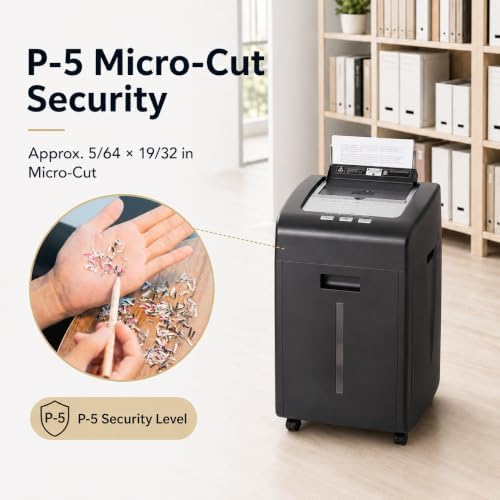 Paper Shredder 200 Sheet Auto Feed 2 X 15 mm P-5 Micro Cut - Image 4
