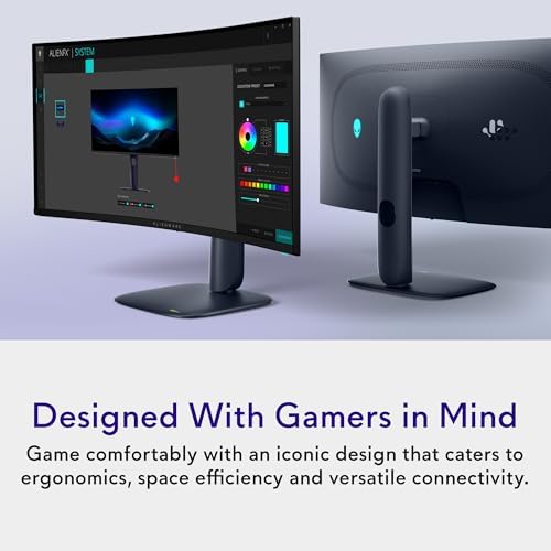 Alienware 34 240Hz QD-OLED Curved Gaming Monitor - AW3425DW - 34.2-inch WQHD (3440 x 1440) 0.03ms Display, 1800R Curve, AMD FreeSync Premium Pro, VESA AdaptiveSync, DisplayHDR TrueBlack 400 - Image 3