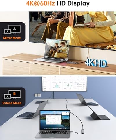 NOVOO USB C Hub 5 in 1 with HDMI 4K Adapter, 2 USB 3.0 Ports, 1 SD Memory Port, 1 microSD Card Reader - Image 4