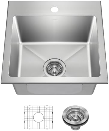 KRAUS Fairlane 18 in Drop In Single Bowl Stainless Steel Kitchen Sink by Unknown