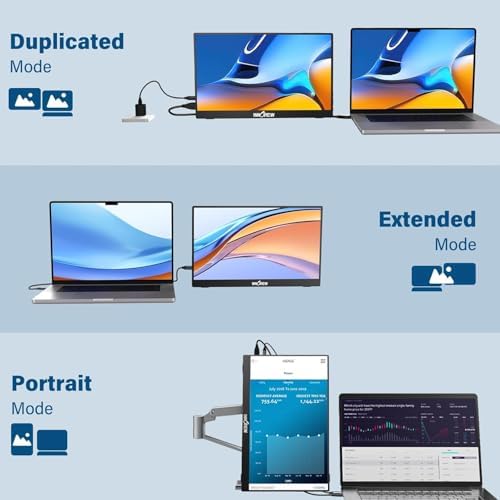 InnoView 15.6'' Portable Monitor for Laptop FHD 1080P USB-C Travel Monitors Built-in 90° Adjustable Stand with Bag, HDR IPS Portable Laptop Monitor for MacBook PC Phone Xbox PS4/5 Switch - Image 3
