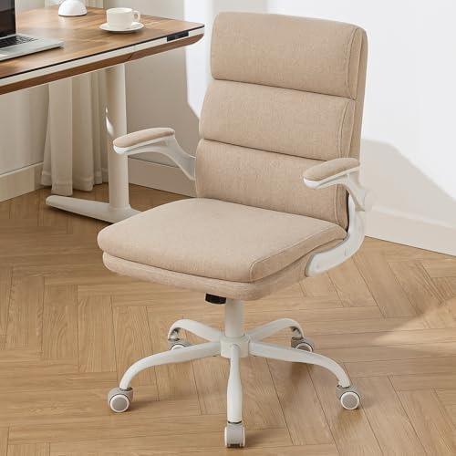 amseatec Home Office Desk Chair, Fabric Flip-Up Armrests Comfy Task Chair by AMSEATEC