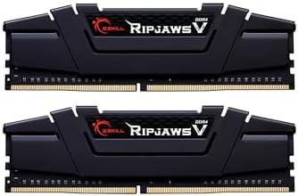G.SKILL RipjawsV Series DDR4 RAM (XMP) 32GB (2x16GB) Up to 3200MT/s* CL16-18-18-38 1.35V Intel AMD Desktop Computer Memory U-DIMM - Black (F4-3200C16D-32GVK) by GSkillInternationalEnterpriseCoLtd