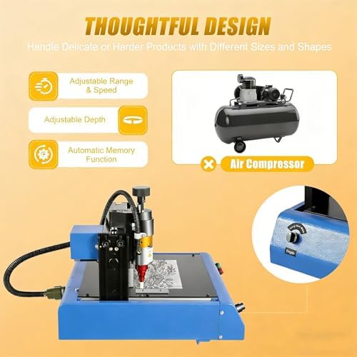 Electric Metal Marking Machine,for Steel Plate Tag Nameplate Desk Numbers Letter Tag Nameplate Engraver 400W,Marking Speed 50mm/s 300x200mm - Image 6