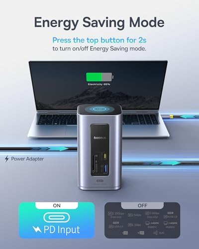 Baseus Spacemate Nomos Air Docking Station 12-in-1 for Dual Monitor Windows - Image 6