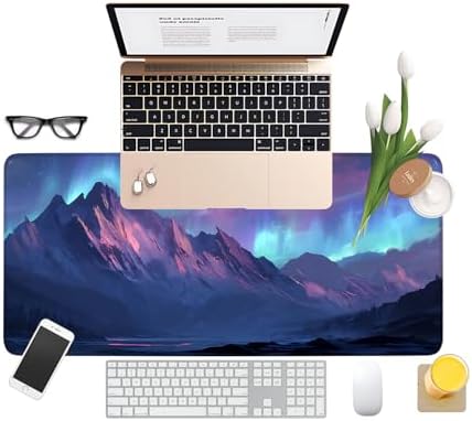 Aurora Gaming Mouse Pad 31.5"x11.8" Large Extended Pad Desk Mat Anti-Slip Rubber Base & Durable Stitched Edges for Gamers Smooth Mouse Pad Writing Surface for Desk Office/Home - Image 3