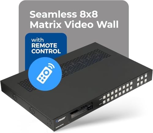 OREI 4K 8x8 Seamless HDMI Matrix Switch Video Wall Controller HDMI Processor Upto 4K 60hz 4:4:4 8-bit - HDMI 2.0, HDCP 2.2, 18 Gbps, UltaHD 4x2, 2x2, 1x4, 1x2, 4x1 Remote Control (UHDS-808VW) - Image 4