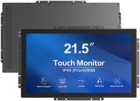 GreenTouch 21.5 Inch Open Frame LCD Display Touch Screen Monitor HDMI VGA DVI Inputs 1000 Nits for Outdoor Kiosk by GreenTouch