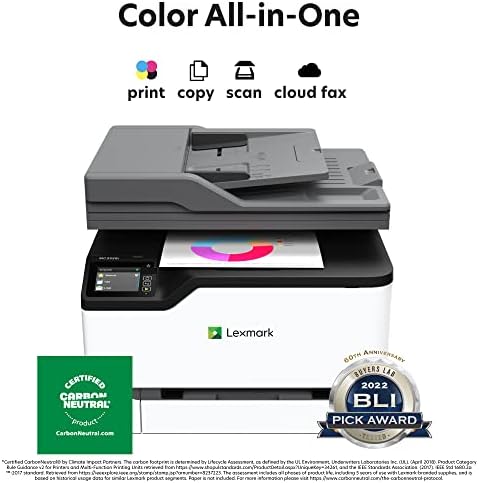 Lexmark MC3326i Color All-in-One Printer with Touchscreen, Office Color Printer Scanner Copier All in One Laser, Mobile Ready, Duplex Printing & CarbonNeutral Certified (3-Series) - Image 2
